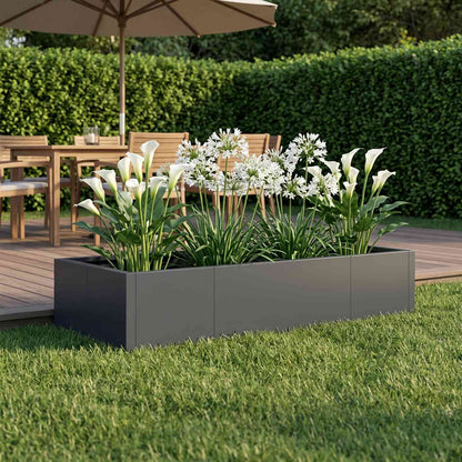 Retaining Wall 6 pcs 200 x 100 x 40 cm Steel Width 200 cm Height 40 cm Anthracite