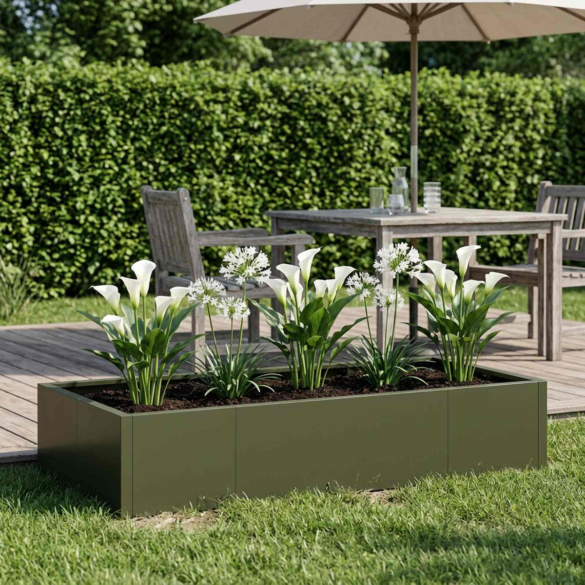vidaXL Retaining Wall 6 pcs 200 x 100 x 40 cm Steel Olive Green 1