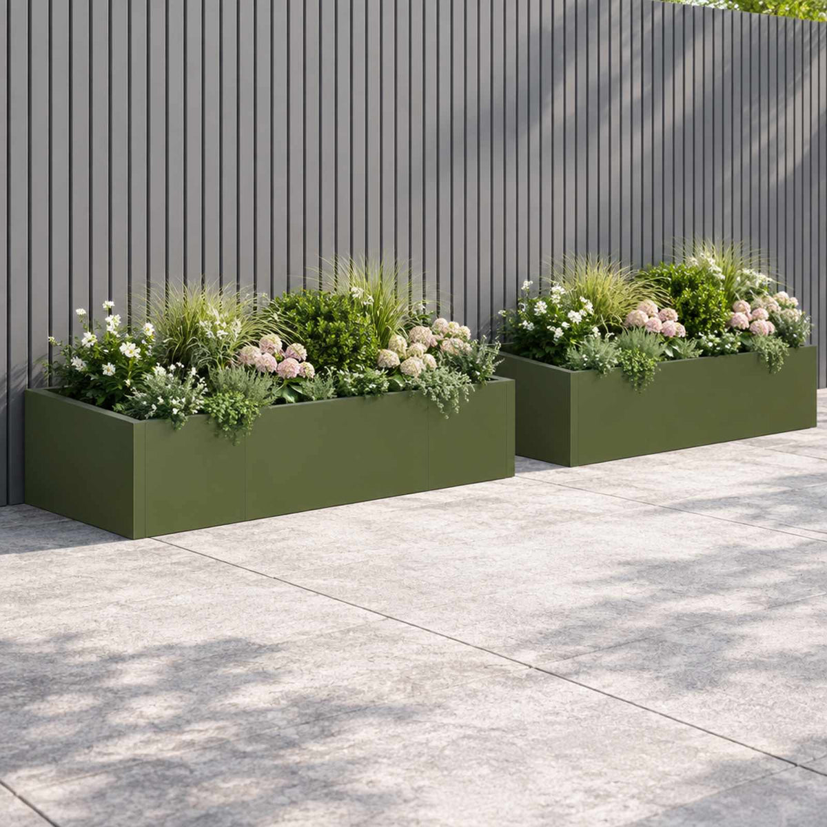 vidaXL Retaining Wall 6 pcs 200 x 100 x 40 cm Steel Olive Green 3