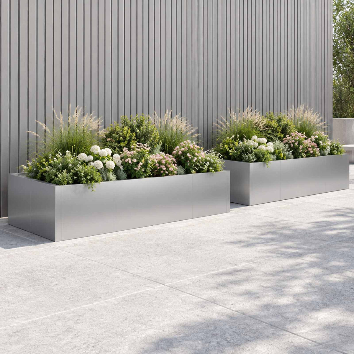vidaXL Retaining Wall 6 pcs 200 x 100 x 40 cm Galvanised Steel Silver 3
