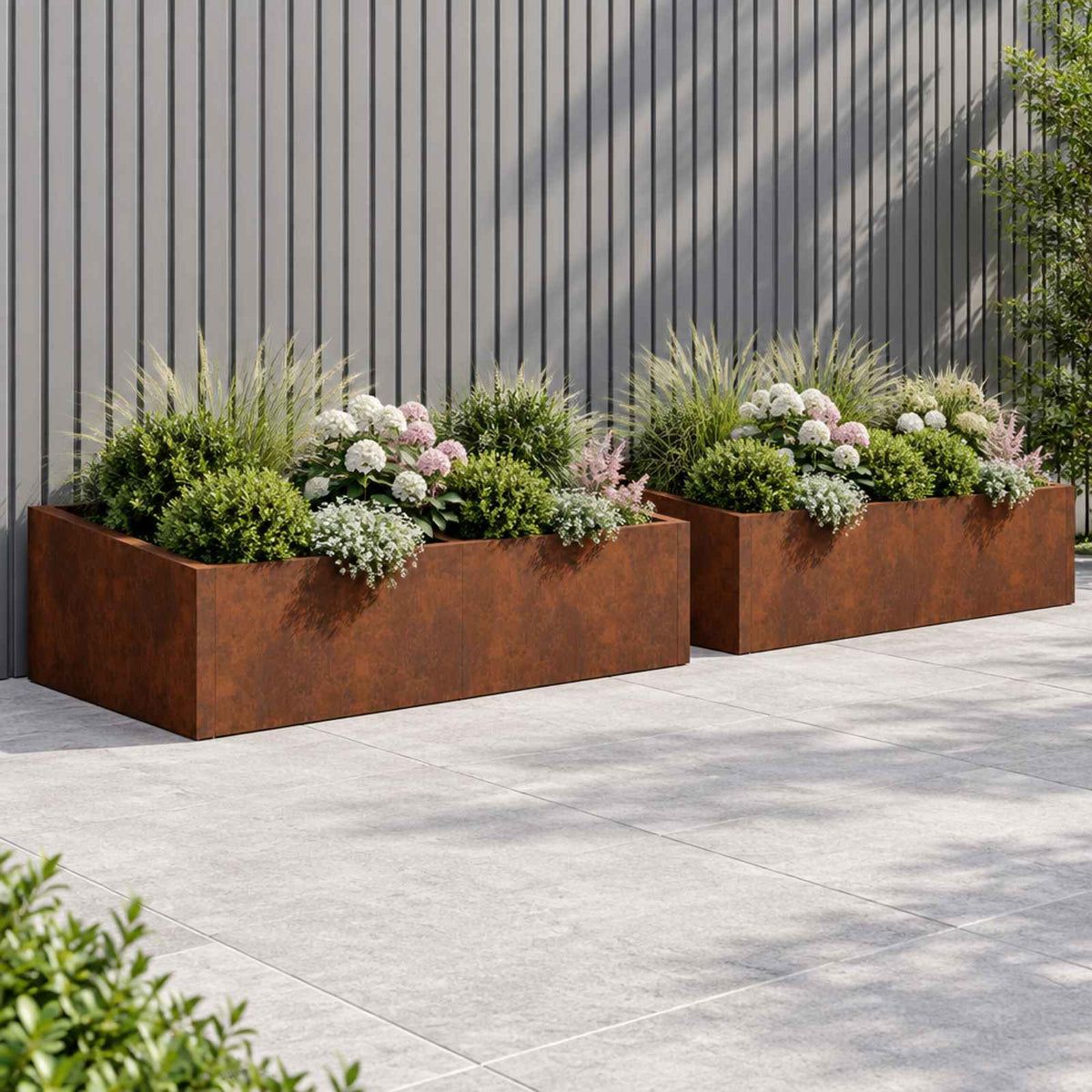 vidaXL Retaining Wall 6 pcs 200 x 100 x 40 cm Weathering Steel Rusty 3