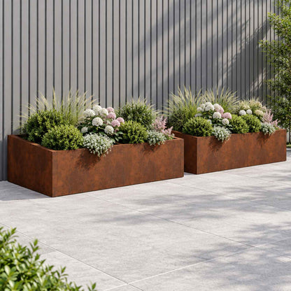 vidaXL Retaining Wall 6 pcs 200 x 100 x 40 cm Weathering Steel Rusty 3