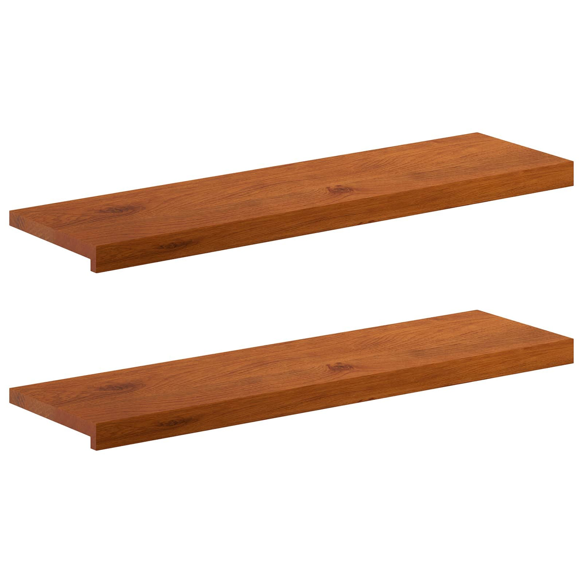 Stair Tread Solid Oak Wood Depth 25 cm 2 pcs Brown 90 cm