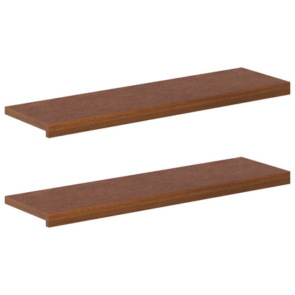 Stair Tread Solid Oak Wood Depth 30 cm 2 pcs Dark Brown 100 cm