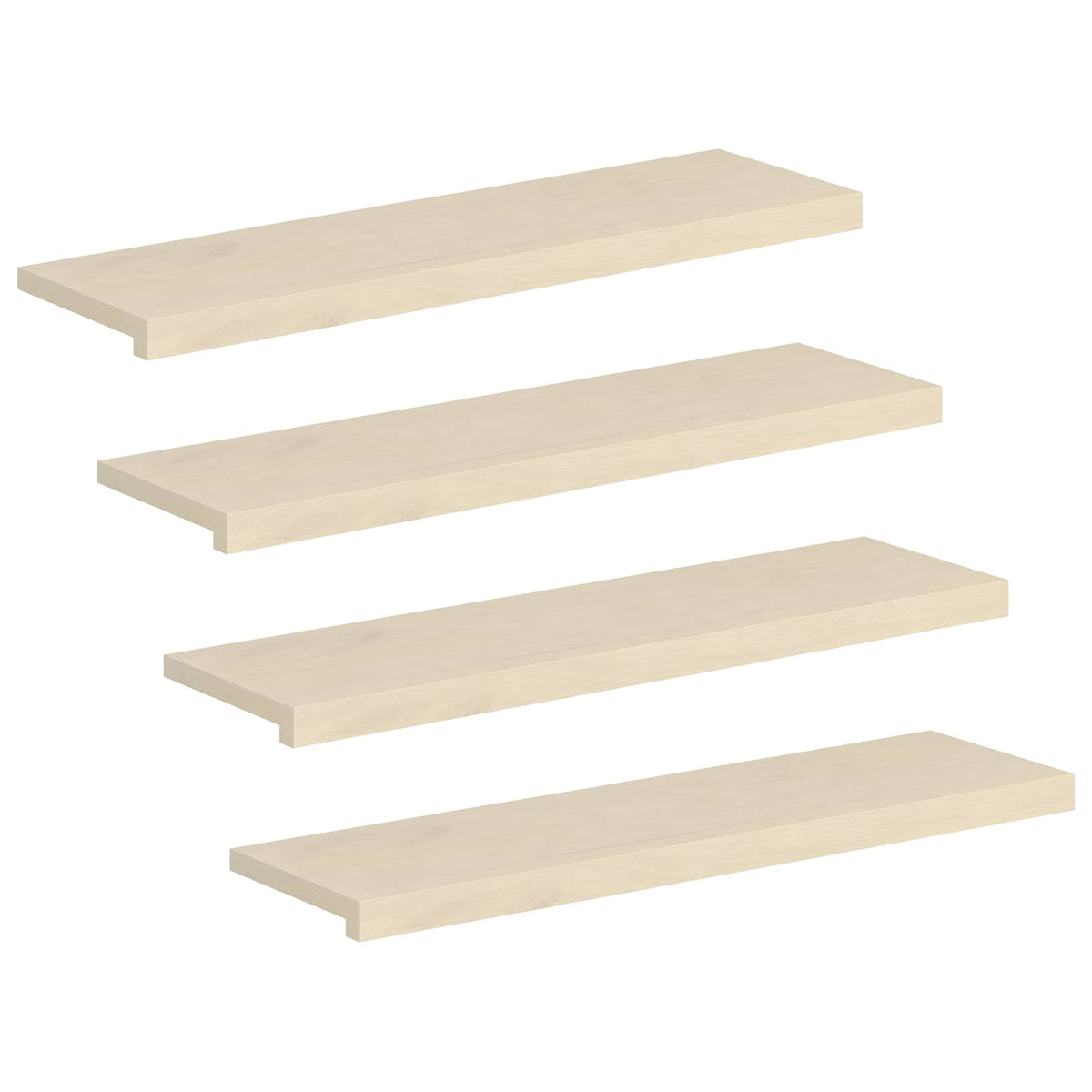 Stair Tread Solid Oak Wood Depth 30 cm 4 pcs White 90 cm