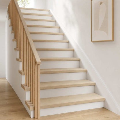 vidaXL Stair Tread 8 pcs 80 x 30 x 2 cm White Solid Oak Wood 1