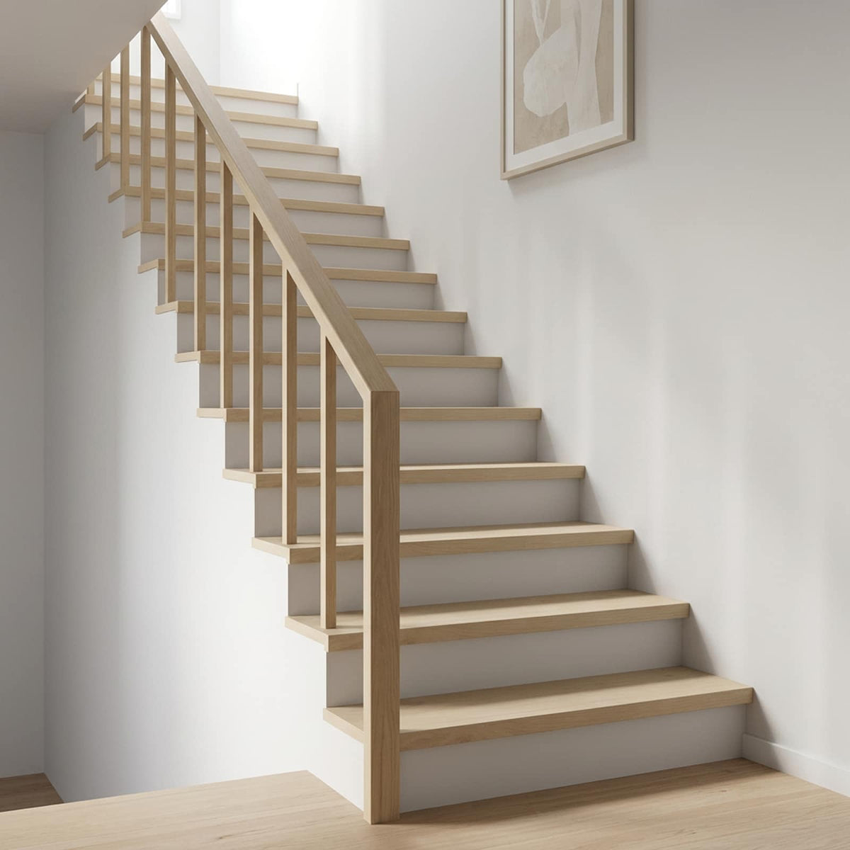 vidaXL Stair Tread 8 pcs 100 x 30 x 2 cm White Solid Oak Wood 1