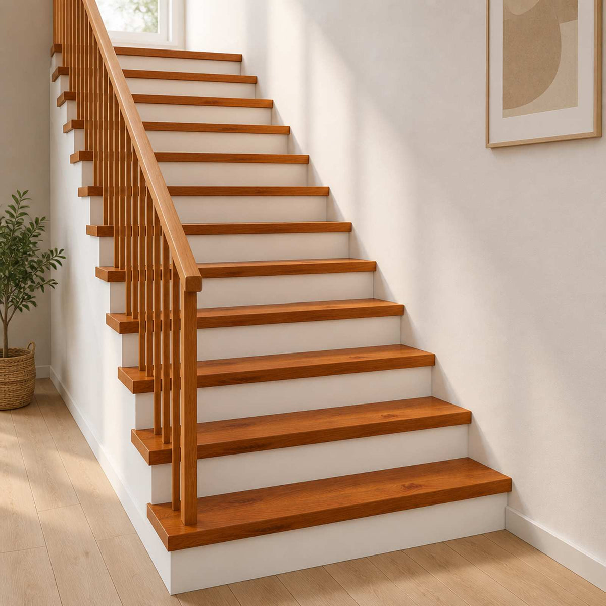 vidaXL Stair Tread Solid Oak Wood Depth 30 cm 8 pcs Brown