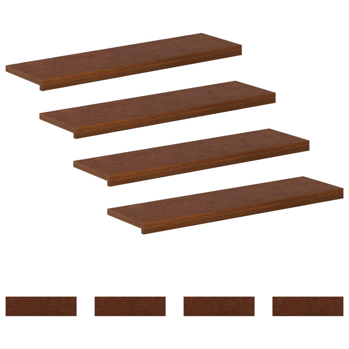 vidaXL Stair Tread 8 pcs 90 x 25 x 2 cm Dark Brown Solid Oak Wood 2