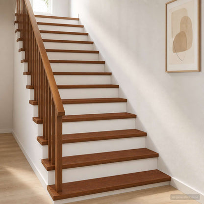 vidaXL Stair Tread 8 pcs 110 x 30 x 2 cm Dark Brown Solid Oak Wood 1
