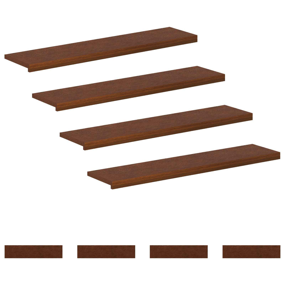 vidaXL Stair Tread 8 pcs 110 x 30 x 2 cm Dark Brown Solid Oak Wood 2
