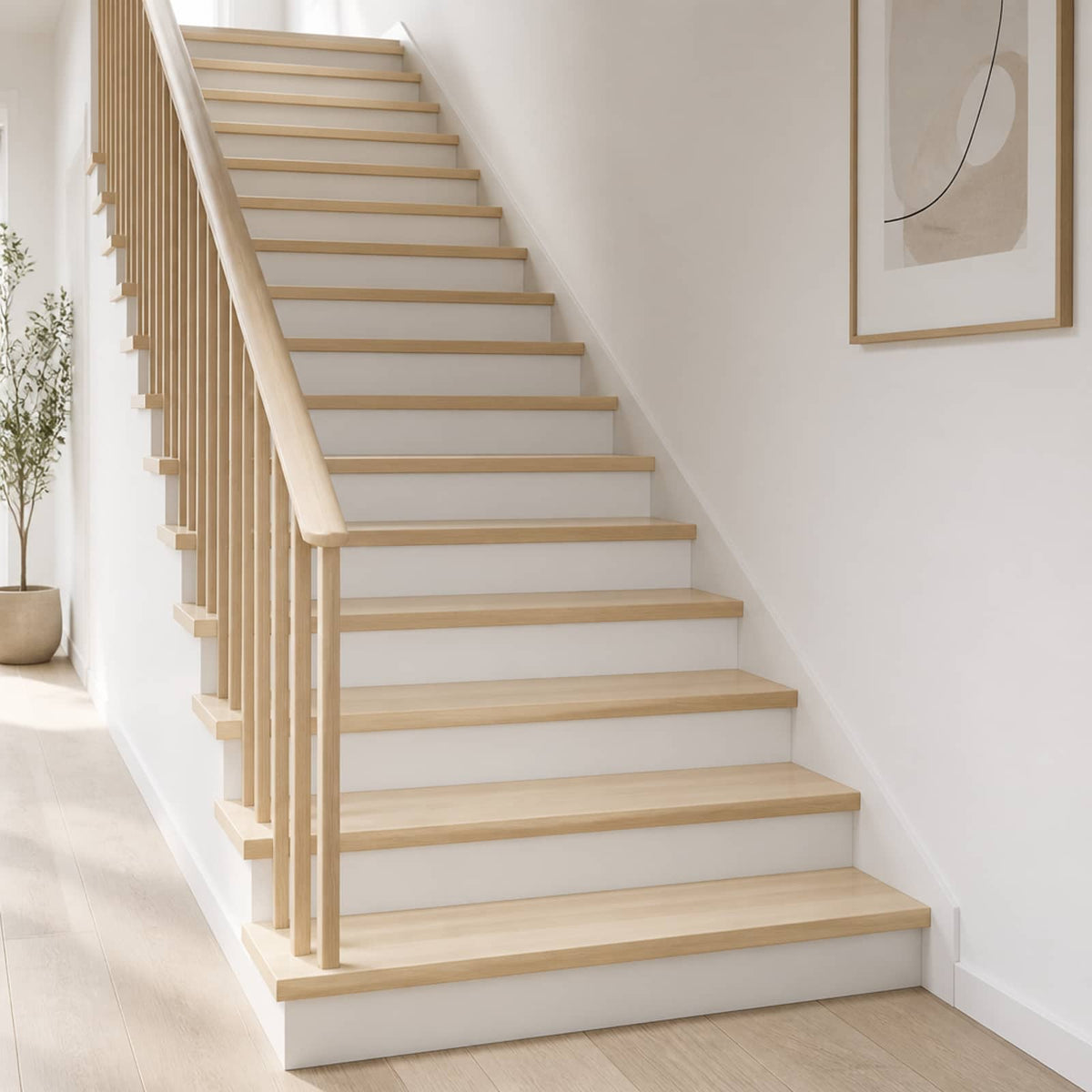 vidaXL Stair Tread 12 pcs 70 x 25 x 2 cm White Solid Oak Wood 1