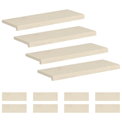 vidaXL Stair Tread 12 pcs 70 x 25 x 2 cm White Solid Oak Wood 2