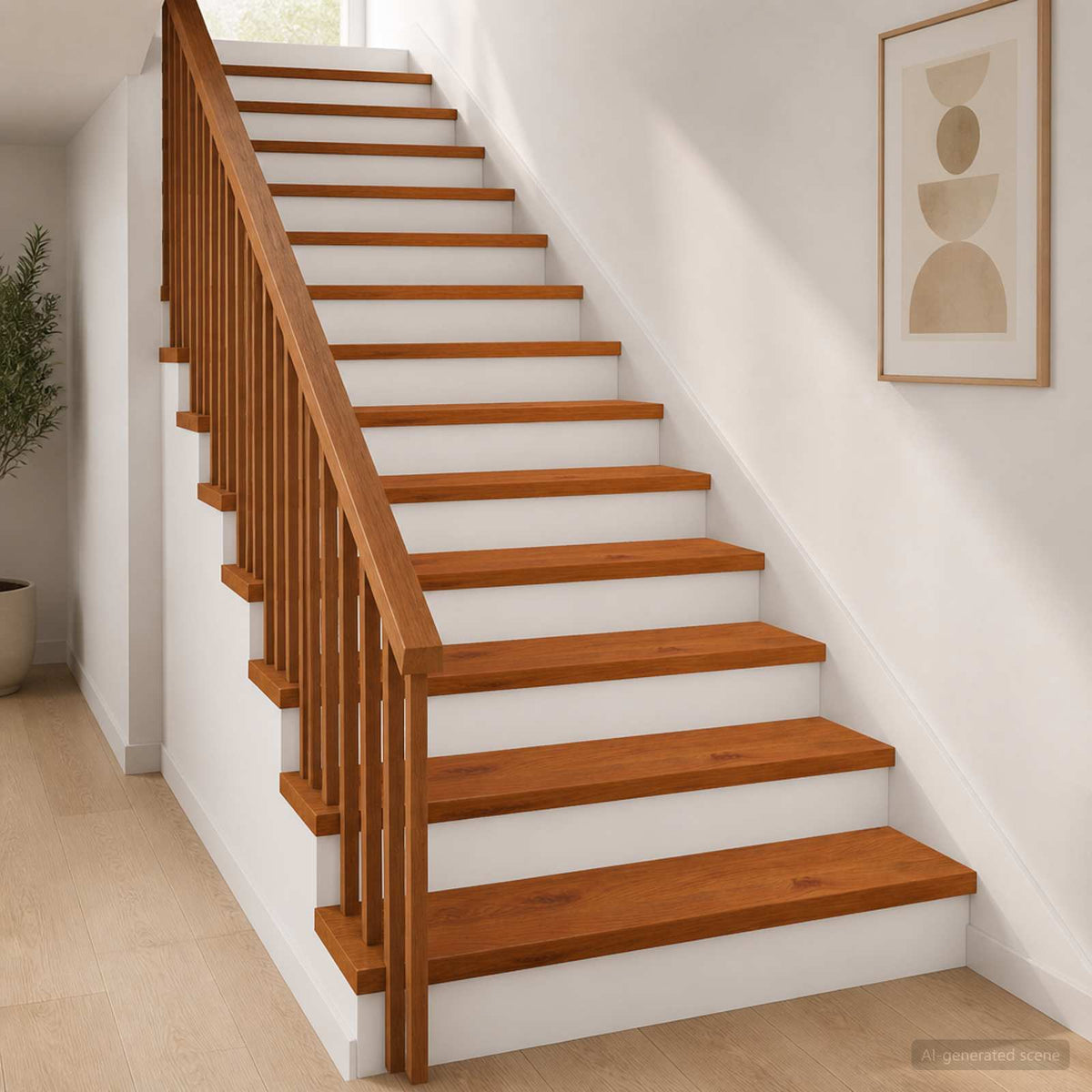 vidaXL Stair Tread 12 pcs 80 x 25 x 2 cm Brown Solid Oak Wood 1