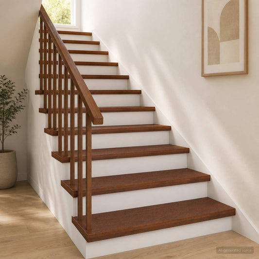 Stair Tread Solid Oak Wood Depth 30 cm 12 Dark brown 70 cm