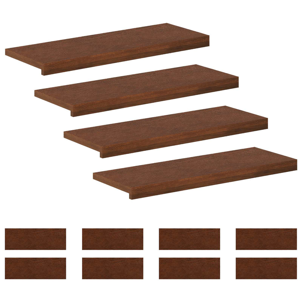 vidaXL Stair Tread 12 pcs 70 x 25 x 2 cm Dark Brown Solid Oak Wood 2