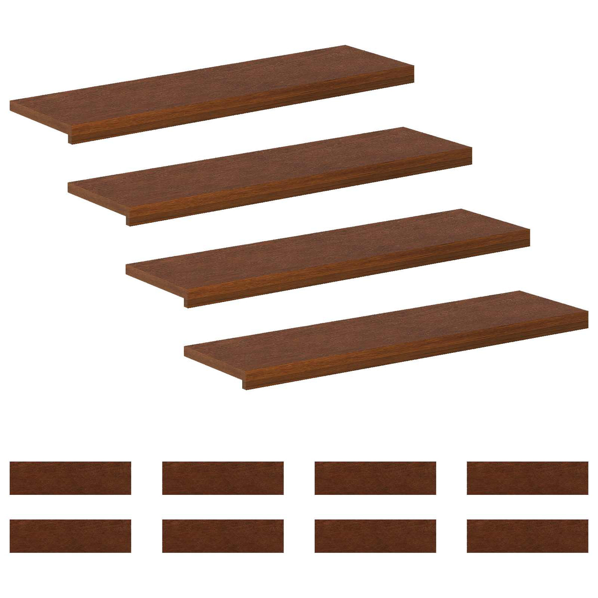 vidaXL Stair Tread 12 pcs 90 x 25 x 2 cm Dark Brown Solid Oak Wood 2
