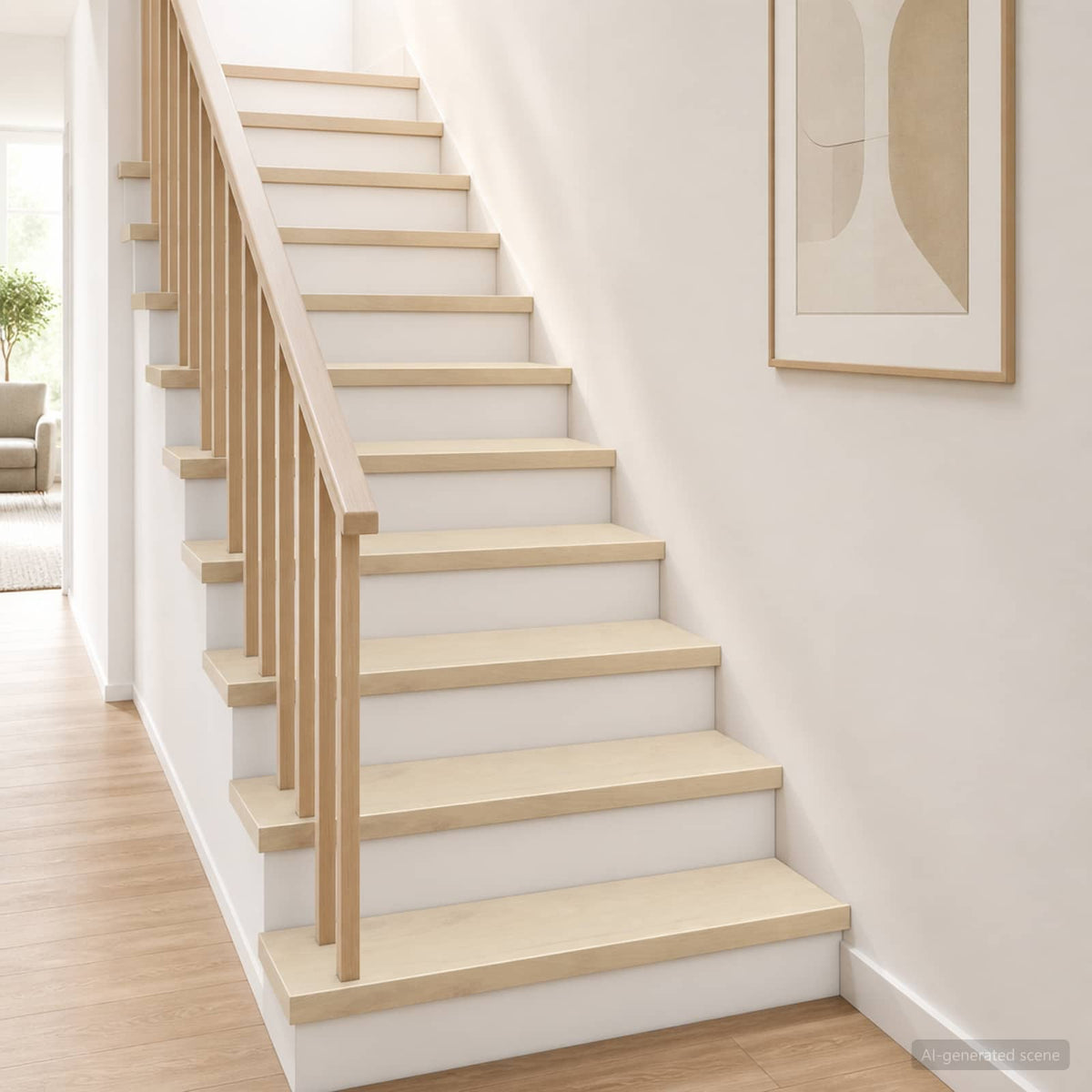 Stair Tread Solid Oak Wood Depth 30 cm 16 pcs White 110 cm