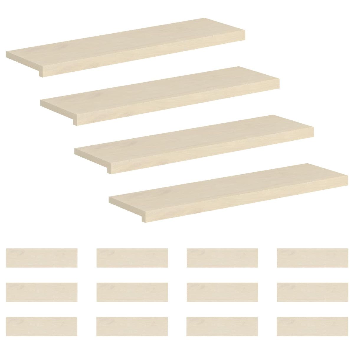 Stair Tread Solid Oak Wood Depth 30 cm 16 pcs White 90 cm