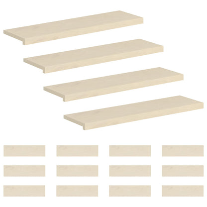 Stair Tread Solid Oak Wood Depth 30 cm 16 pcs White 90 cm