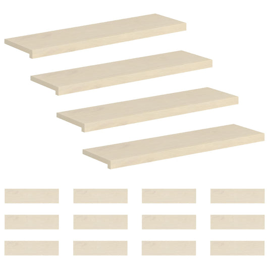 Stair Tread Solid Oak Wood Depth 30 cm 16 pcs White 90 cm