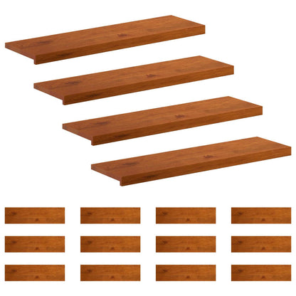 Stair Tread Solid Oak Wood Depth 25 cm 16 pcs Brown 90 cm