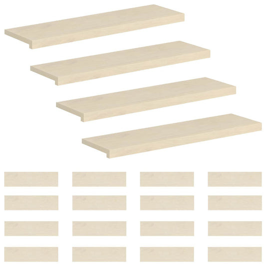 Stair Tread Solid Oak Wood Depth 30 cm 20 pcs White 90 cm