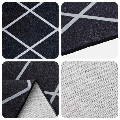 Rug ORIZ 100% Polyester Width 200 cm Black diamond pattern 280 cm