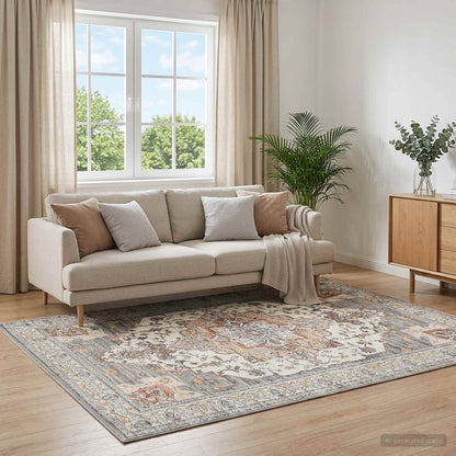 Rug ORIZ 100% Polyester Width 200 cm Beige 200 cm