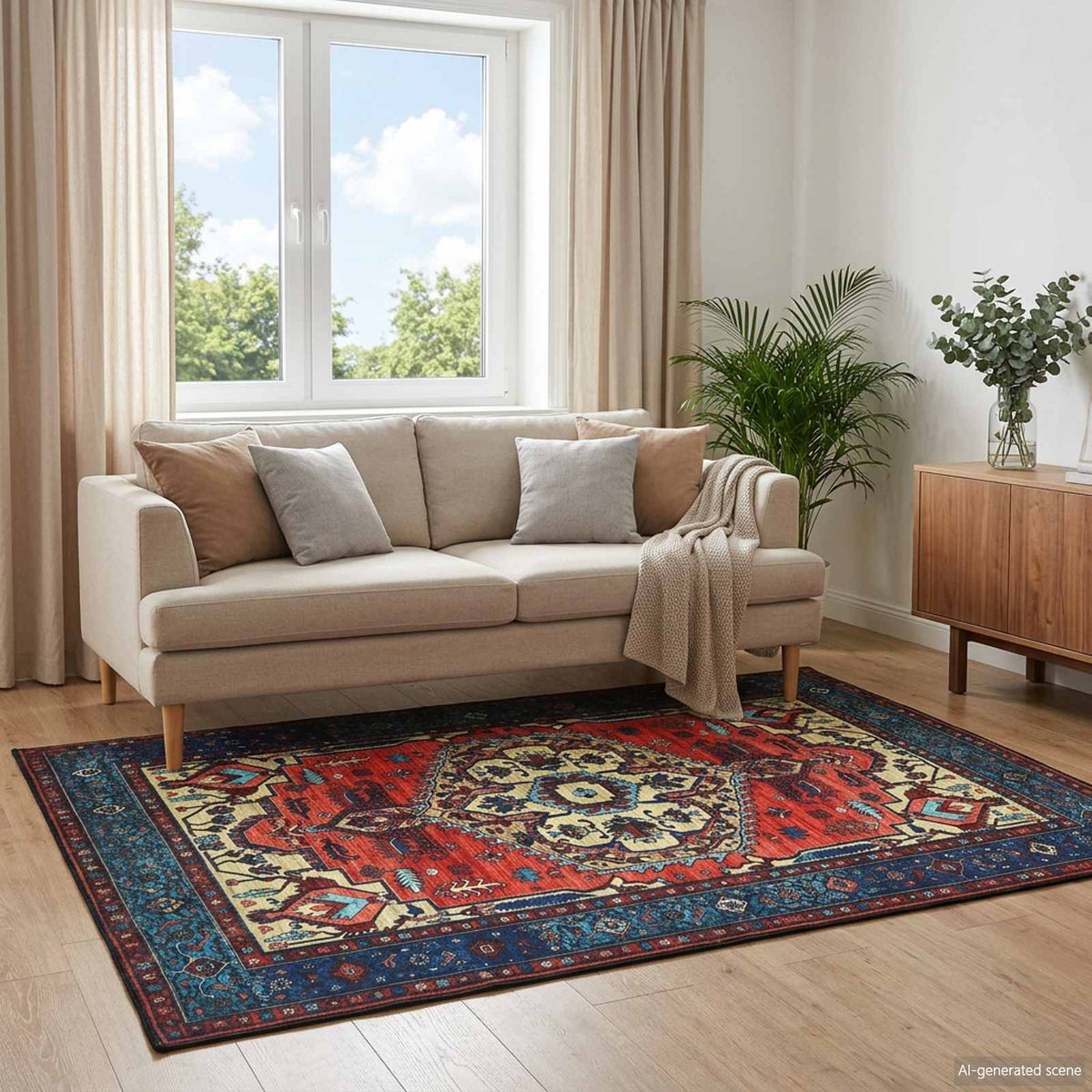 Rug ORIZ 100% Polyester Width 200 cm Red 200 cm