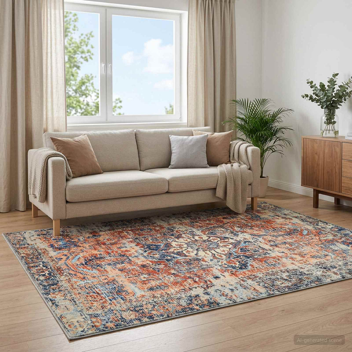 Rug ORIZ 100% Polyester Width 200 cm Orange 280 cm