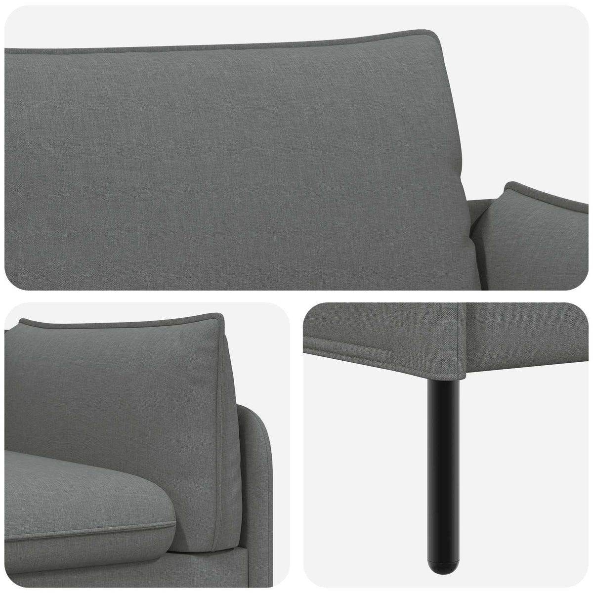 vidaXL 2-Seater Sofa Dark Grey 188 x 81 x 89 cm Fabric 6