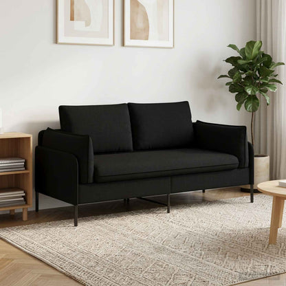 vidaXL 2-Seater Sofa Black 188 x 81 x 89 cm Fabric 1