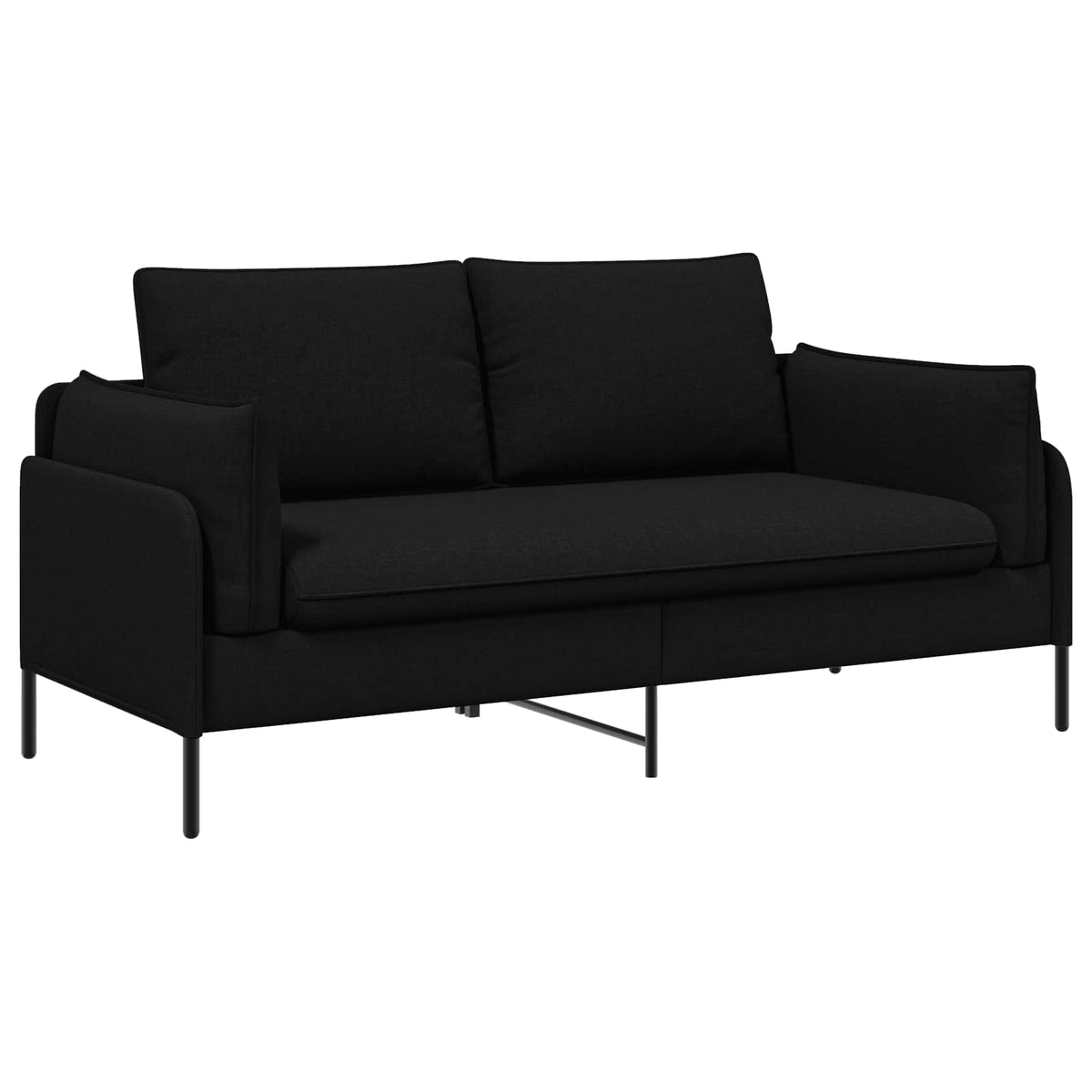 vidaXL 2-Seater Sofa Black 188 x 81 x 89 cm Fabric 2