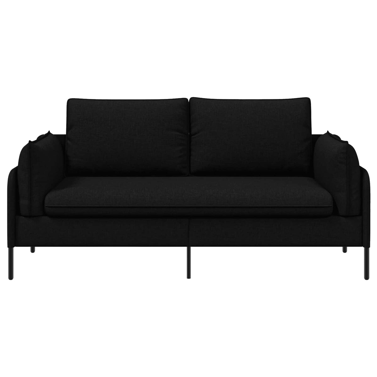 vidaXL 2-Seater Sofa Black 188 x 81 x 89 cm Fabric 3