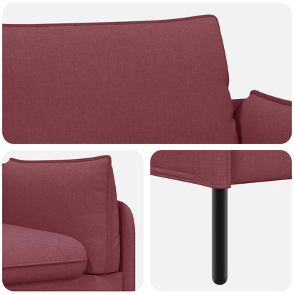 vidaXL 2-Seater Sofa Wine Red 188 x 81 x 89 cm Fabric 6