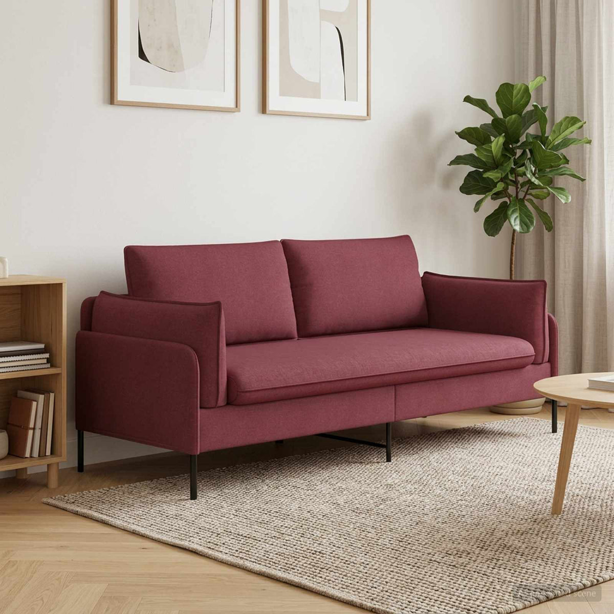 vidaXL 2-Seater Sofa Wine Red 188 x 81 x 89 cm Fabric 1