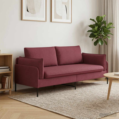 vidaXL 2-Seater Sofa Wine Red 188 x 81 x 89 cm Fabric 1