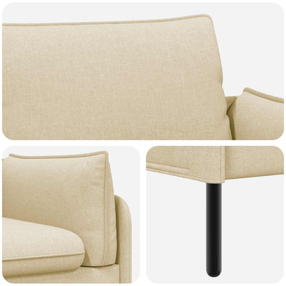 vidaXL 2-Seater Sofa Cream 188 x 81 x 89 cm Fabric 6