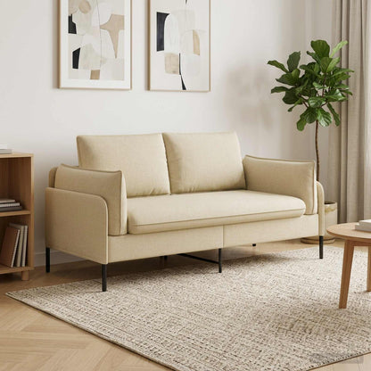 vidaXL 2-Seater Sofa Cream 188 x 81 x 89 cm Fabric 1