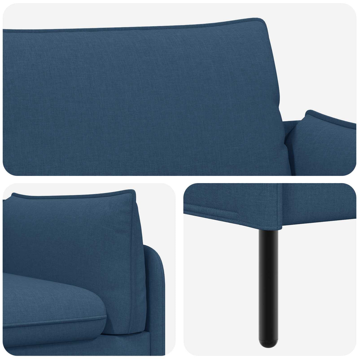 vidaXL 2-Seater Sofa Blue 188 x 81 x 89 cm Fabric 6