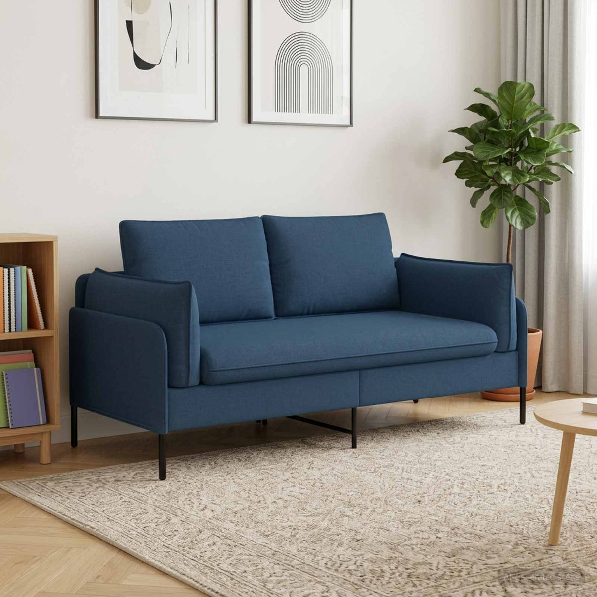 vidaXL 2-Seater Sofa Blue 188 x 81 x 89 cm Fabric 1