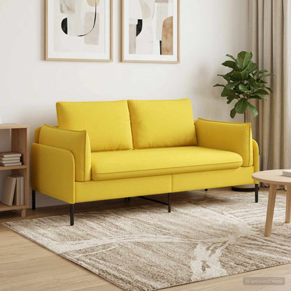 vidaXL 2-Seater Sofa Light Yellow 188 x 81 x 89 cm Fabric 1