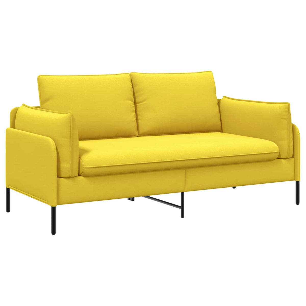 vidaXL 2-Seater Sofa Light Yellow 188 x 81 x 89 cm Fabric 2