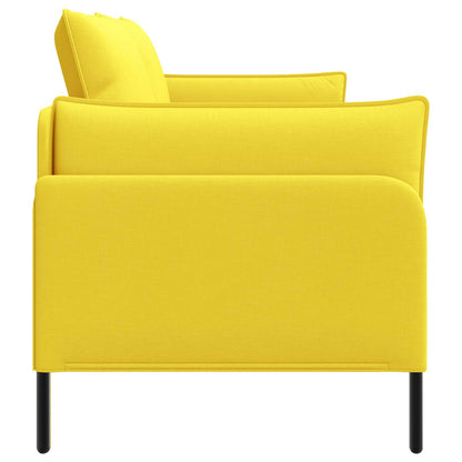 vidaXL 2-Seater Sofa Light Yellow 188 x 81 x 89 cm Fabric 4