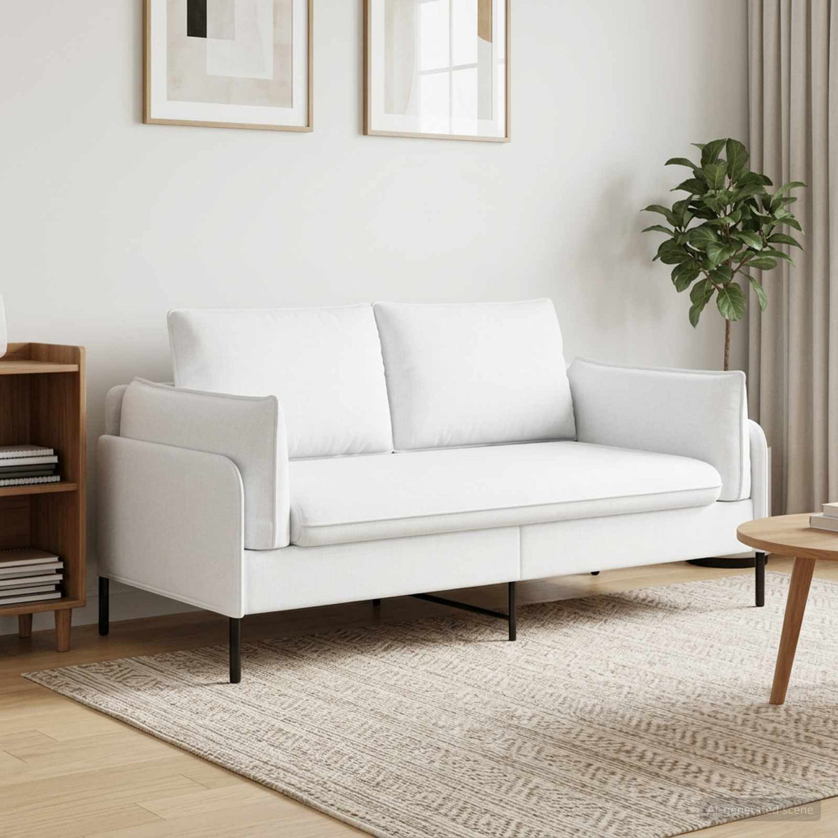 vidaXL 2-Seater Sofa White 188 x 81 x 89 cm Fabric 1