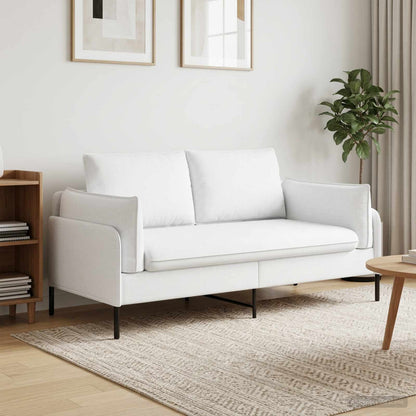 vidaXL 2-Seater Sofa White 188 x 81 x 89 cm Fabric 1