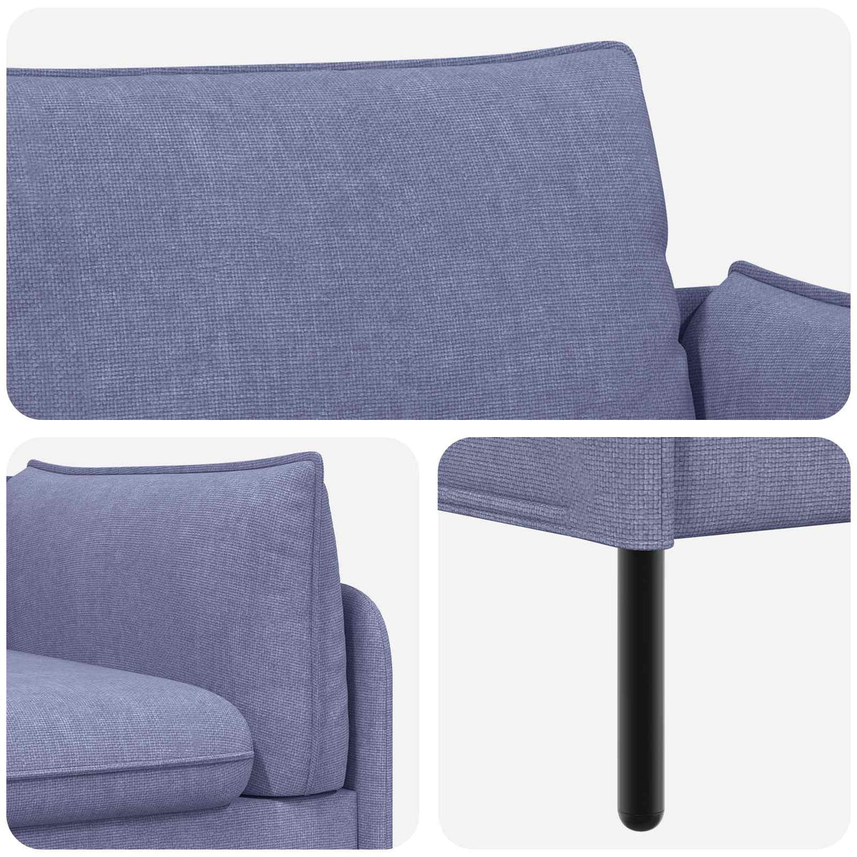 vidaXL 2-Seater Sofa Jeans Blue 188 x 81 x 89 cm Fabric 6