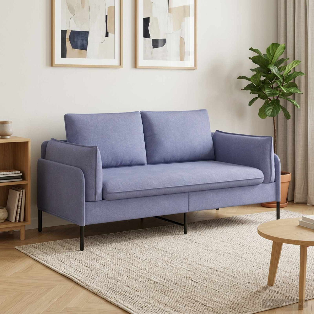 vidaXL 2-Seater Sofa Jeans Blue 188 x 81 x 89 cm Fabric 1