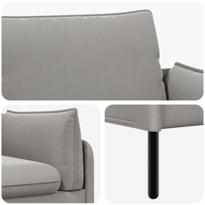 vidaXL 2-Seater Sofa 2-Seater Light Grey 188 x 81 x 89 cm Velvet 6